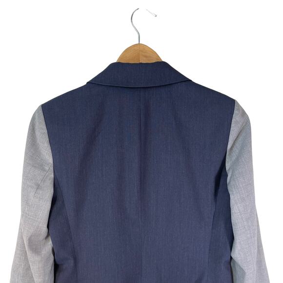 ATM Anthony Thomas Melillo Womens 100% Wool Sport Blazer Jacket Blue Gray Size 4 - Picture 7 of 16